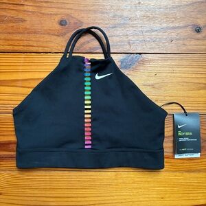 Nike Black Racerback Bra with Multicolor Stripes, S, NWT
